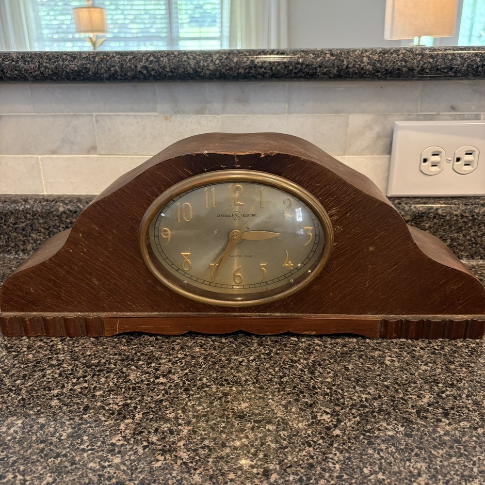 GE Vintage Mantle Clock General Electric Wooden Westminster Chime 414 Parts Only